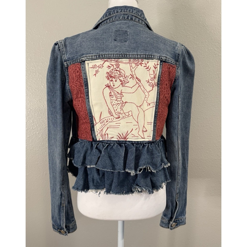 Upcycled Denim Jacket  Women - Picture 3 of 9